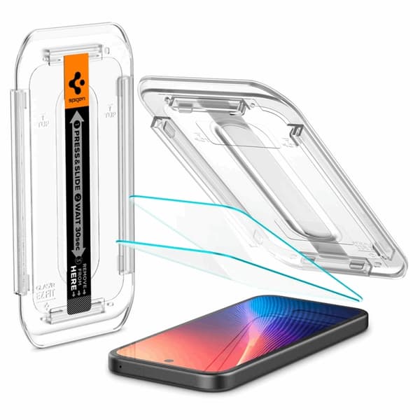 Spigen [2-Pack] Google Pixel 9a Härdat Glas Skärmskydd 'EZ Fit" Transparent