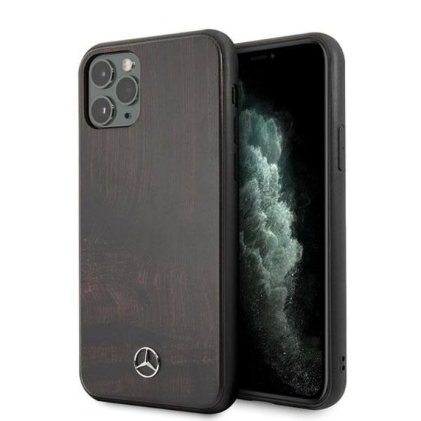 Mercedes iPhone 11 Pro Case Wood Line - ruskea