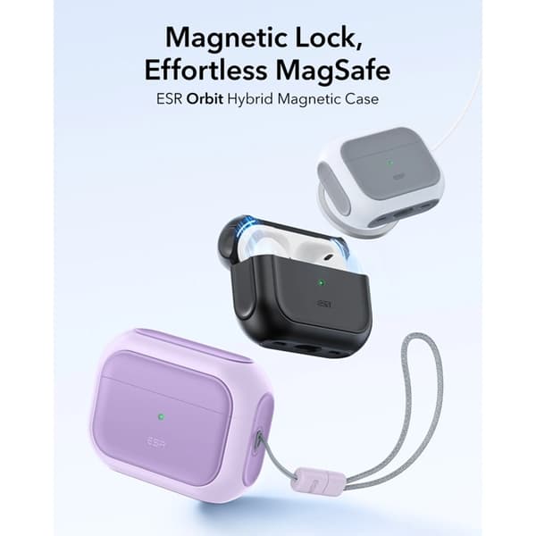 ESR Airpods Pro 3 Skal Magsafe Orbit Halolock - Titanium Silver