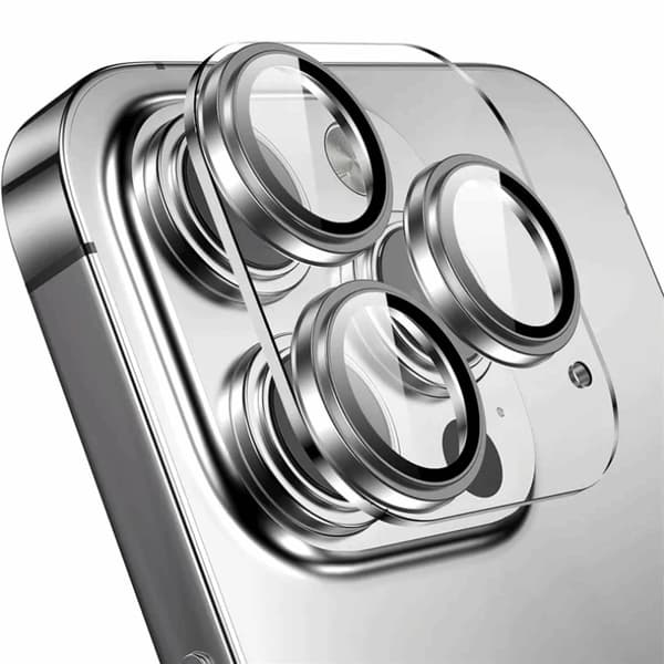 ENKAY iPhone 14/14 Plus Kameralinsskydd i Härdat glas - Silver SilverPassar