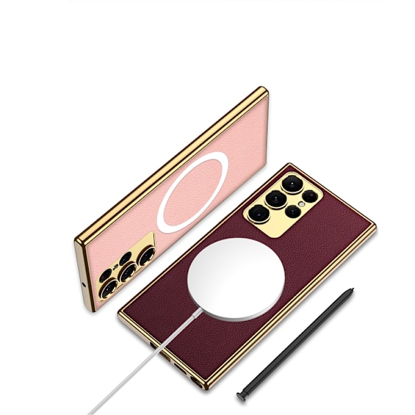 GKK Galaxy S23 Ultra Mobilskal Magsafe Electroplating - Rosa