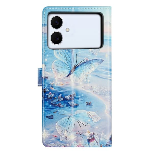 Samsung Galaxy S26 Edge Plånboksfodral Mönstertryck Konstläder - Ocean Butterfly