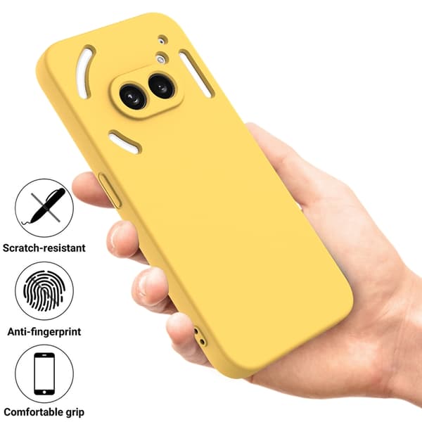 Mobilskal till Nothing Phone (2a) Plus Liquid Silikon med Handrem Gul
