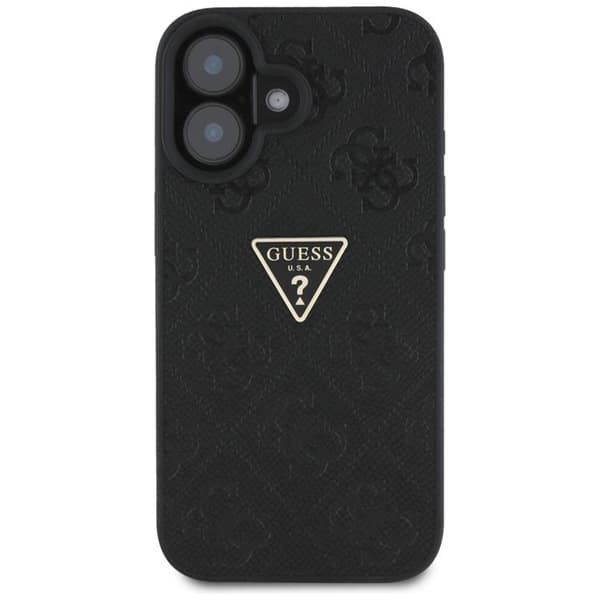 Guess telefontaske til iPhone 16 Hot Stamp 4G Triangle Logo - Sort Black