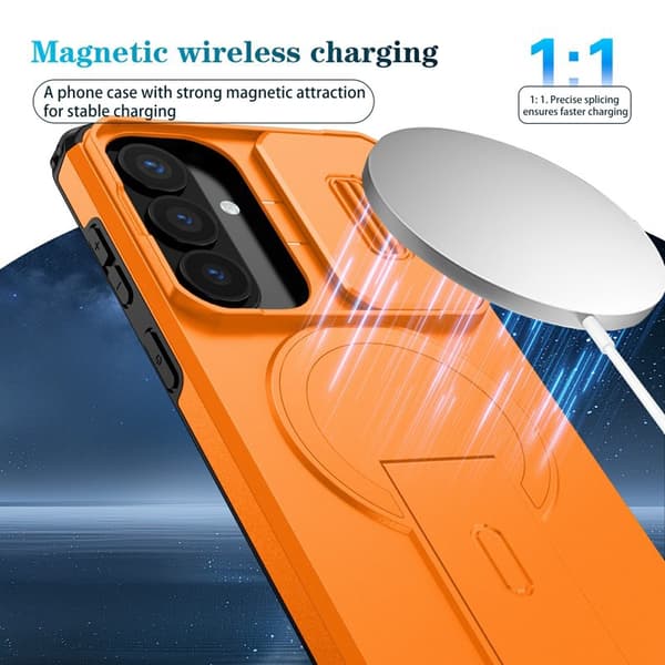 Mobilskal för Samsung Galaxy S26 Plus Magnetiskt Kickstand PC + TPU - Orange