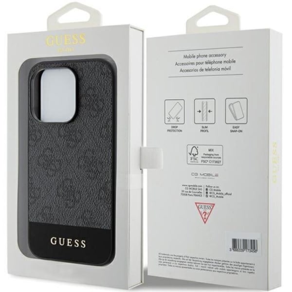 Guess iPhone 15 Pro Mobile Cover 4G Stripe Collection - harmaa