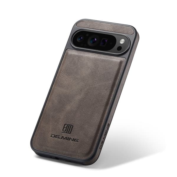 DG.MING Mobilskal till Google Pixel 9 Pro XL Anti-Drop Läder Brun