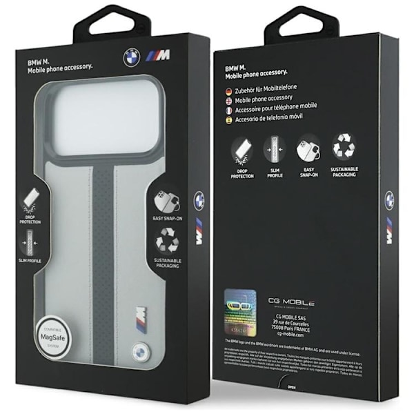 BMW Mobilskal till iPhone 17 Pro Max MagSafe M Perforated Stripe Logo - Grå Grå