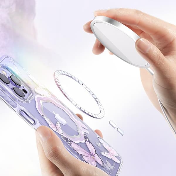 Kingxbar iPhone 14 Pro Skal Magsafe Butterfly - Blå