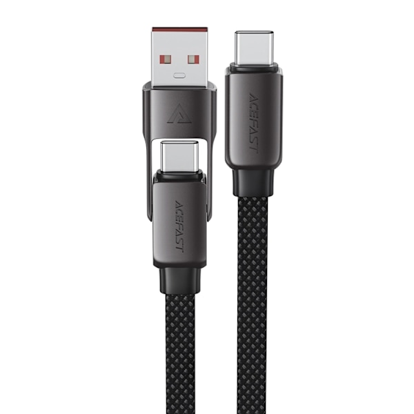 Acefast USB-C - USB-A - USB-C 3A Kabel 0,2 m 480 MB/s Sort Svart