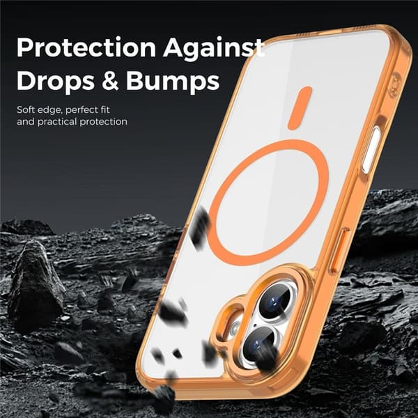 Mobilskal till iPhone 17 MagSafe Transparent TPU+PC - Orange Orange