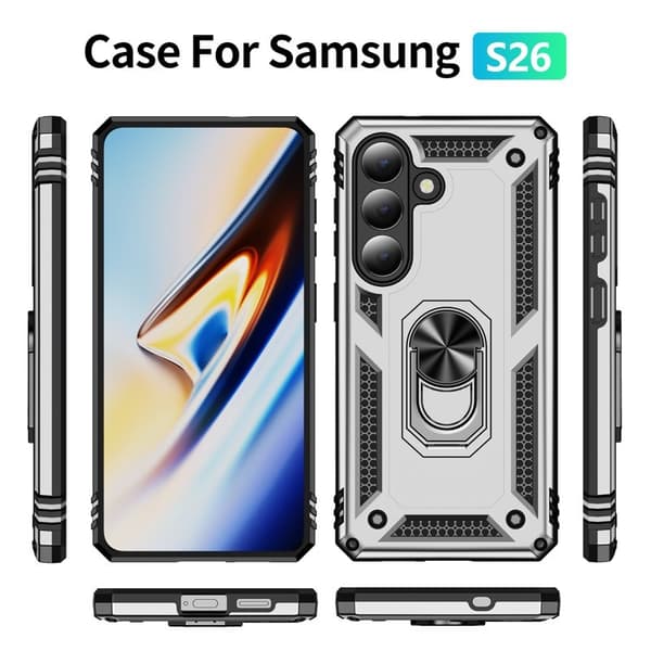 Mobilskal till Samsung Galaxy S26 Plast Med Ställning - Silver