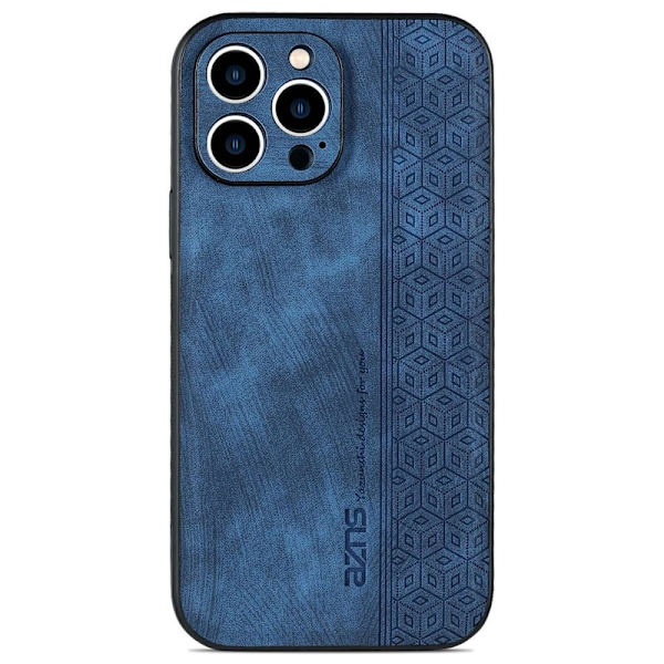 AZNS iPhone 14 Pro Plånboksfodral Konstläder - Blå