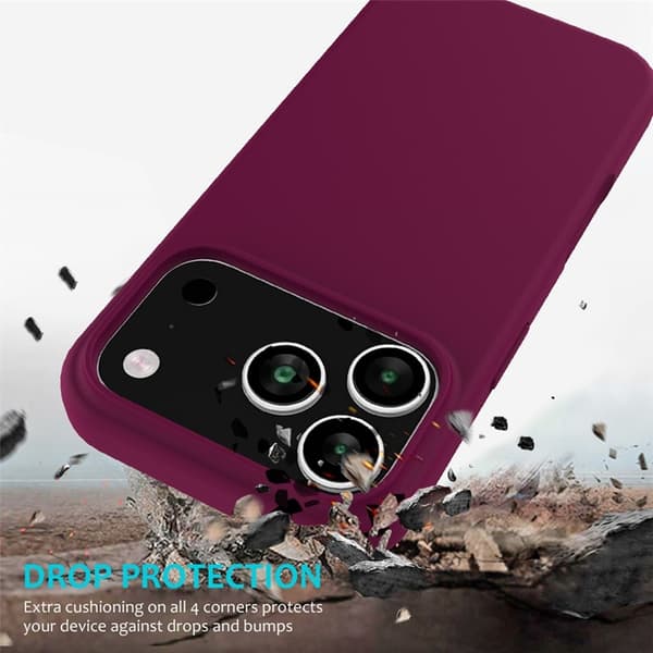 Mobilskal till iPhone 17 Pro Max Liquid Silikon - Vinröd Vinröd