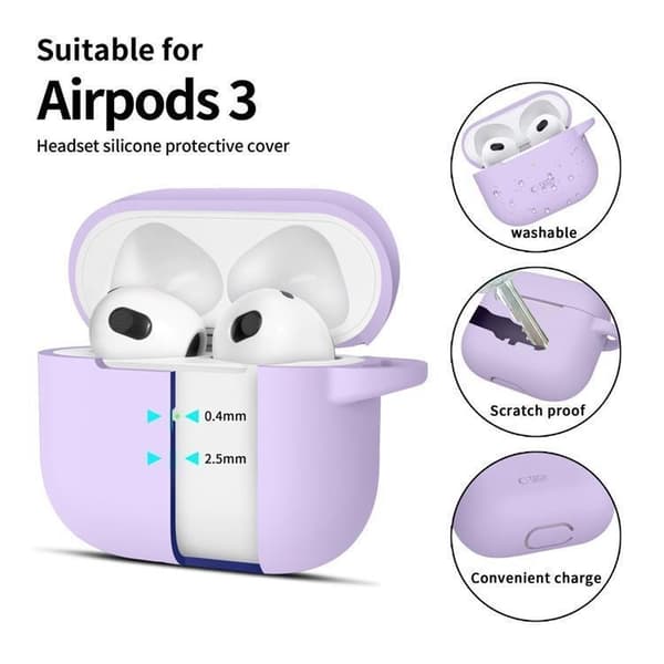 Tech-Protect Apple Airpods 3 Taske Silikonekrog - Lavendel Lila