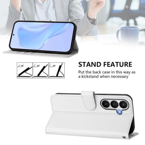 Samsung Galaxy S26 / S26 Pro Plånboksfodral Konstläder - Vit