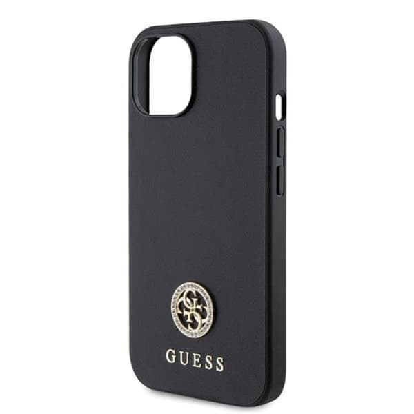 Guess iPhone 15 Plus Mobilskal Strass Metal Logo - Sort Black