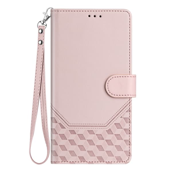Nothing Phone (3a) Plånboksfodral Imprinted Honeycomb RFID Rosa