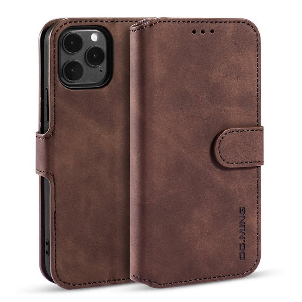 DG.MING Plånboksfodral Konstläder med Ställ för iPhone 13 Pro Max - Brun