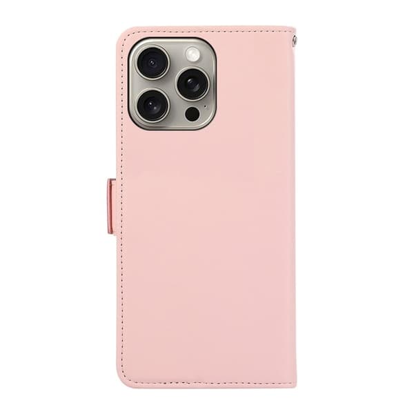 ABEEL iPhone 12 / 12 Pro Plånboksfodral RFID-Skydd Konstläder - Rosa