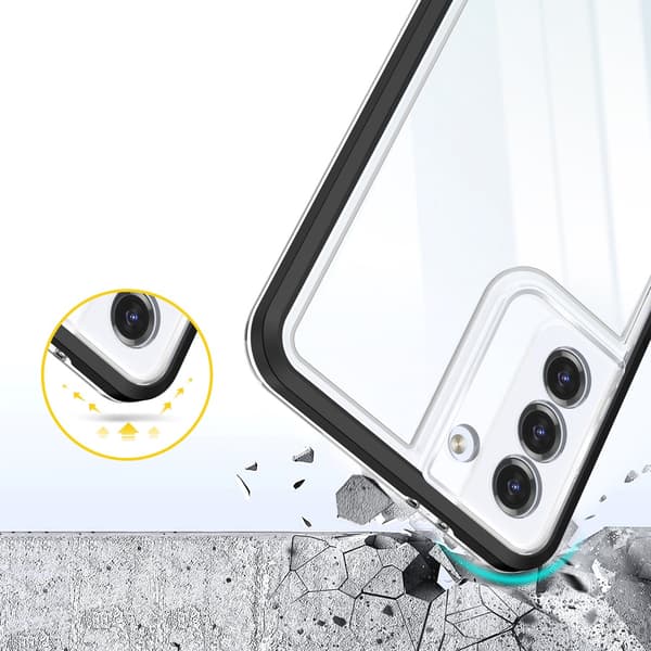 Galaxy S22 Plus Skal Clear 3in1 - Sort Black