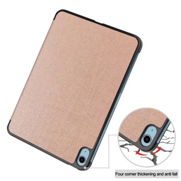 SiGN iPad 10.9 (2022) Tri-fold Fodral med Stativ - Roseguld