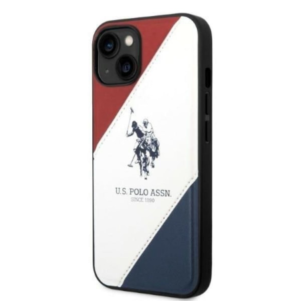 US Polo iPhone 14 Plus Cover Tricolor præget - Hvid