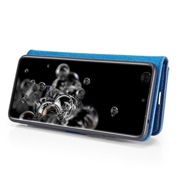 DG.MING 2-i-1 Läder Plånboksfodral + PC Baksida för Samsung Galaxy S20 Ultra Blå