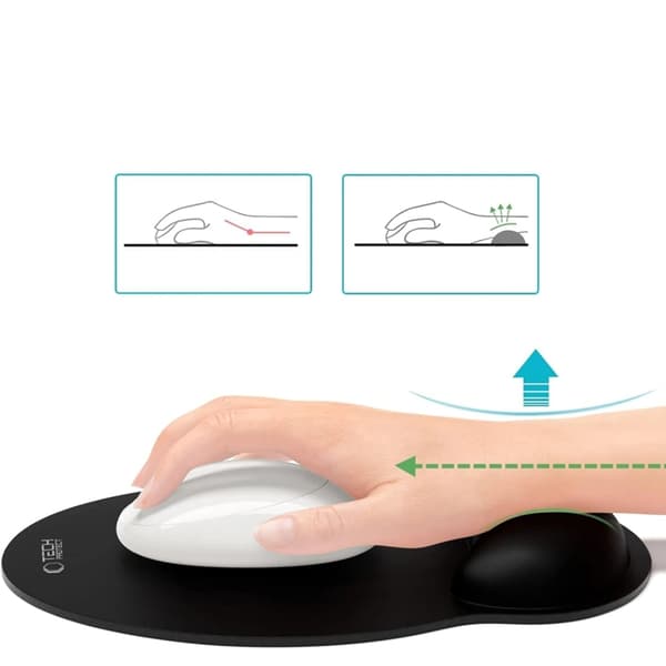 Tech-Protect Mousepad A200 med Gel Handledsstöd - Svart Svart