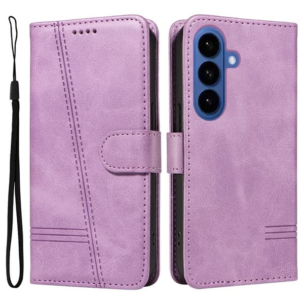 T-Shape Samsung Galaxy S26 Plus Plånboksfodral Konstläder Ställ - Lila