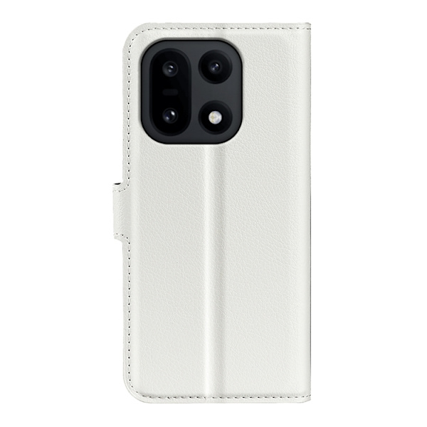 OnePlus 15 5G Plånboksfodral Litchi Shockproof Konstläder Vit