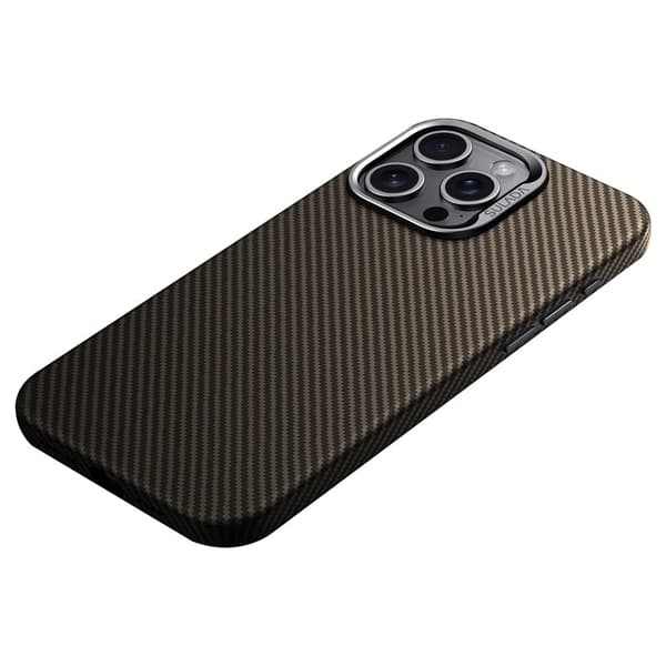 SULADA Mobilskal till iPhone 15 Pro Max Magnetiskt Linsram Läder TPU Brun