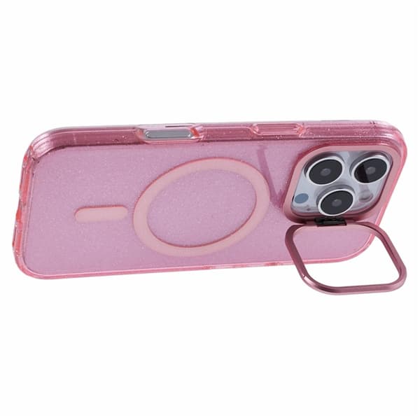 KIGC Mobilskal till iPhone 16 Pro MagSafe Epoxy Kickstand - Rosa Rosa