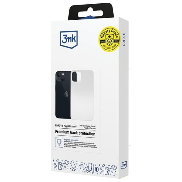 3MK Mobilskal till iPhone 15 MagSafe Silikon Hardy - Silver