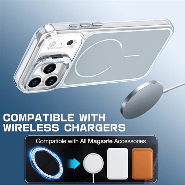 Mobilskal till iPhone 17 Pro Max MagSafe Lens Kickstand TPU + PC - Grå Grå