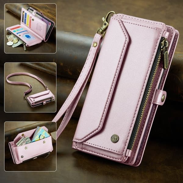CASEME Plånboksfodral Konstläder för Samsung Galaxy A36 5G - Rosa