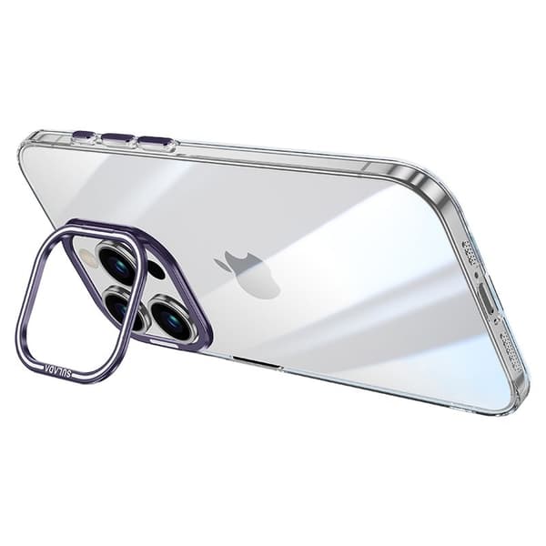 SULADA Mobilskal till iPhone 15 Pro Klämma Klar TPU+PC Telefon- Lila