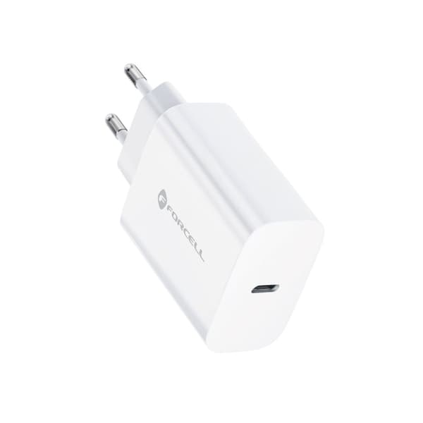 Forcell-laddare med USB C-uttag 3A 25W med PD och QC 4.0 Vit