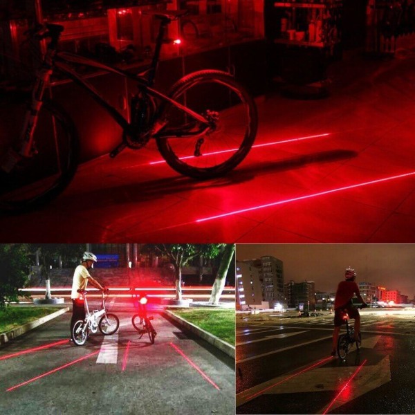Baglygte til Cykel med Laserlys