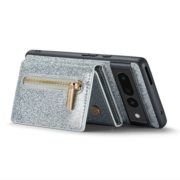 DG.MING M3 Series Konstläder Plånboksfodral för Google Pixel 7 Pro 5G Silver