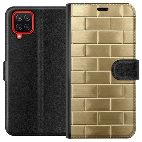 Plånboksfodral till Samsung Galaxy A12 med Gyllene Murstenar