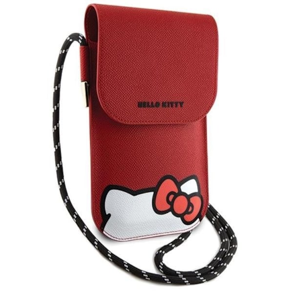 Hello Kitty Halsbandsfodral Läder Hiding Kitty - Röd