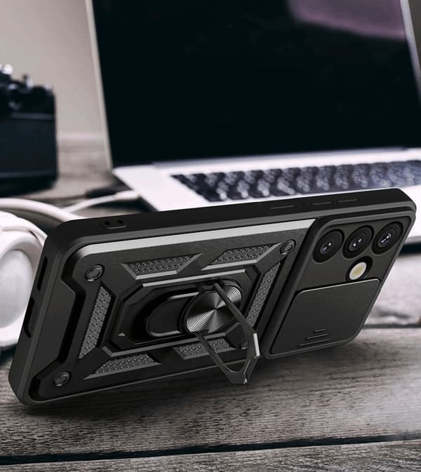 Mobilskal till Galaxy S25 Hybrid Armor Camshield - Röd Röd