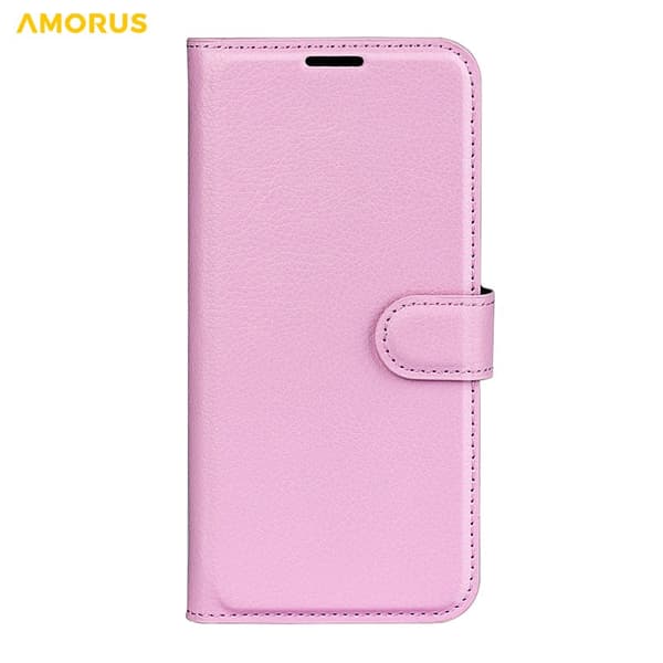 Amorus Plånboksfodral för Samsung Galaxy S26 Plus Konstläder Stativ - Rosa