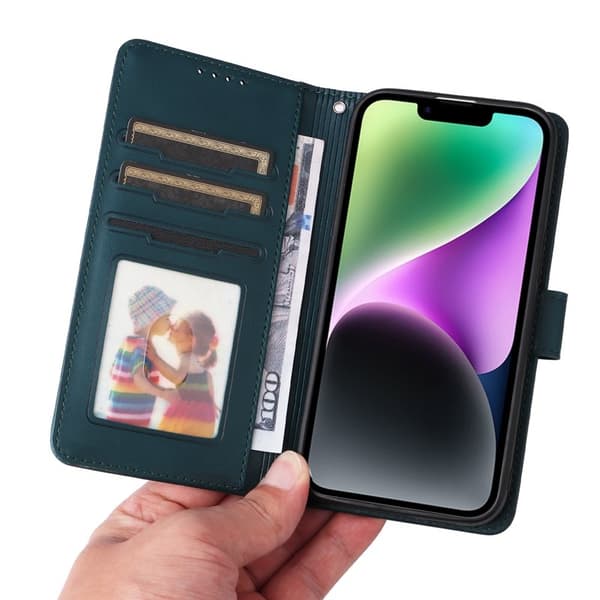 BETOPNICE iPhone 14 Plånboksfodral Magnetiskt Detachable Konstläder - Blå