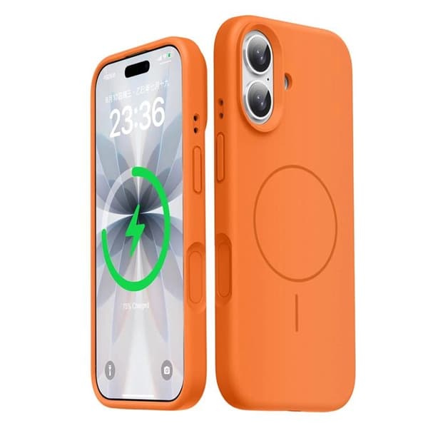 Mobilskal till iPhone 16 MagSafe Liquid Silikon - Orange Orange