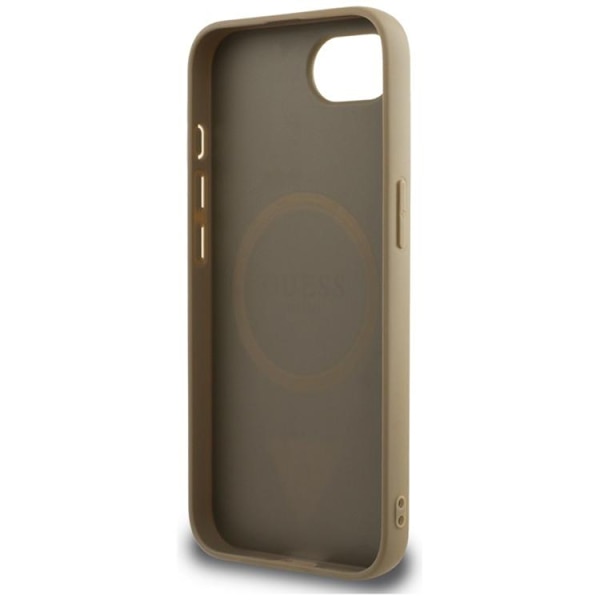 Guess Mobilskal till iPhone 16e MagSafe Grained Triangle - Brun Brun