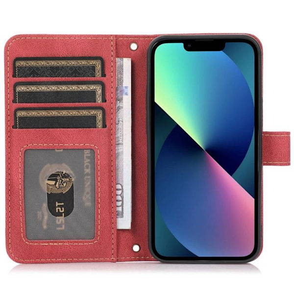 iPhone 14 Plus Plånboksfodral Flip - Röd Röd