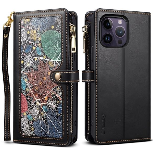 ESEBLE iPhone 16 Pro Max Plånboksfodral Konstläder - Svart