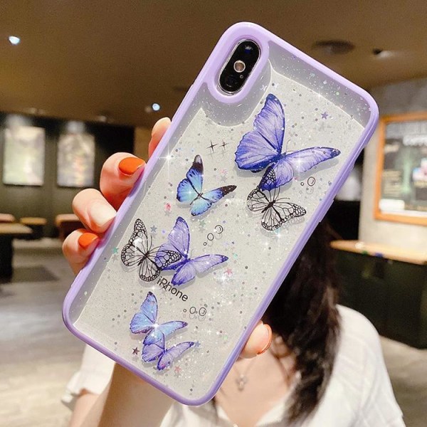 Bling Star Butterfly Skal till iPhone X / XS - Lila